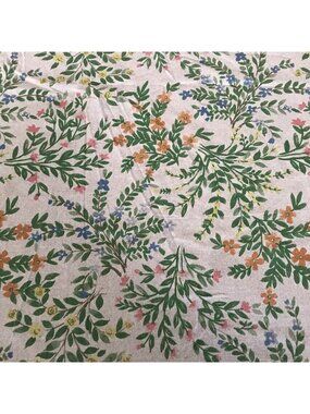 Nicole Miller Floral Tablecloth Spring Easter Garden 58x78 Natural Artsy Cottage